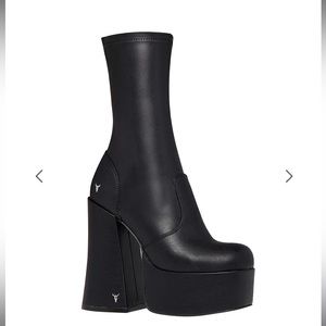 Genuine leather platform boots